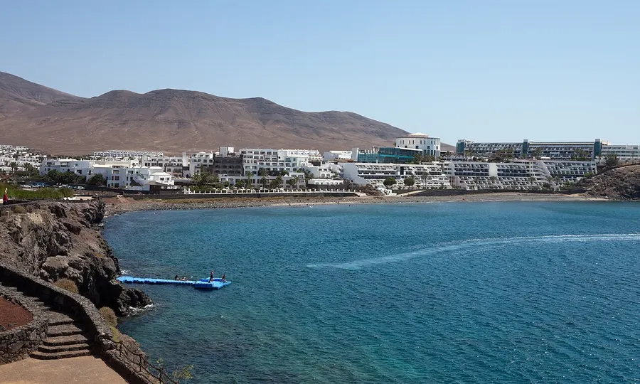 Beach and coastline at Playa Blanca, Lanzarote